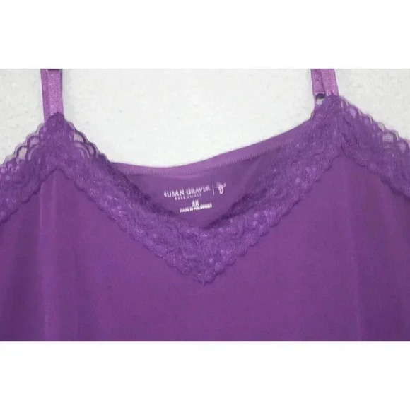 Susan Graver Essentials Purple Cami-Size 3X-Adjustable Straps - Picture 2 of 7